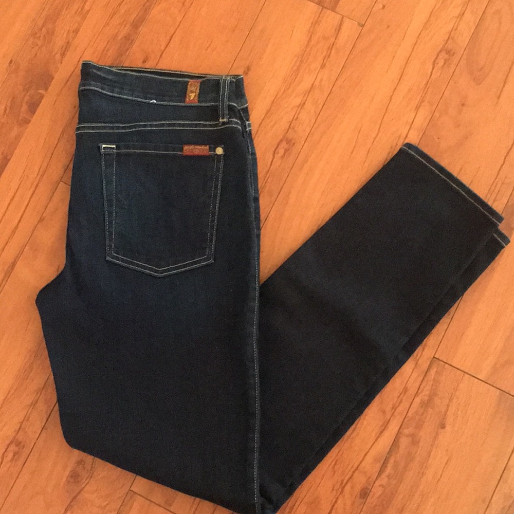 7 for all mankind dark blue cigarette jeans NEW